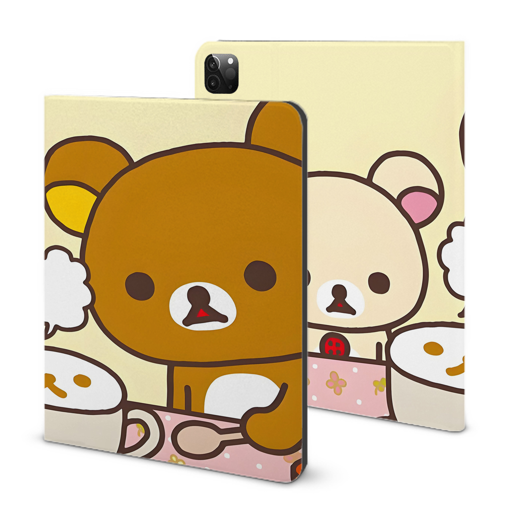 （画像用） リラックマ リラックマ キイロイトリ Rilakkuma Korilakkuma Kiiroitori IPadケース ペンホルダー付き ブックスタイルデザイン